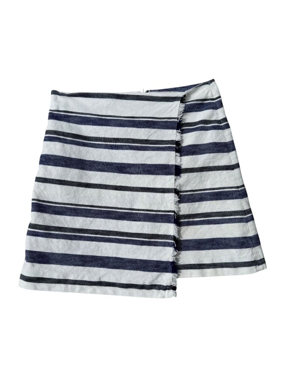 Ann Taylor Loft Womens Striped Textured Mini Skirt Navy & White Size 10 Cotton